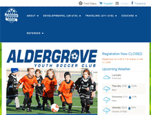 Tablet Screenshot of aldergrovesoccer.com